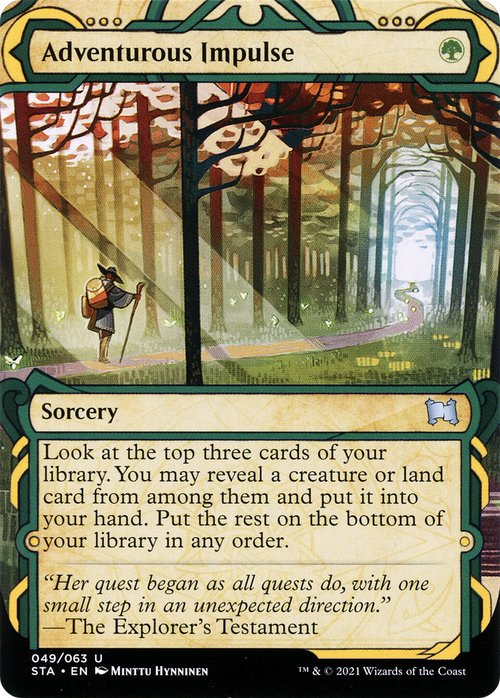 Adventurous Impulse (STA-049) - Strixhaven Mystical Archive: (Showcase) (Borderless) Foil