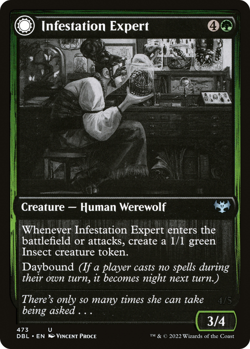 Infestation Expert (DBL-473) - Innistrad: Double Feature: (Double Faced Transform) Foil