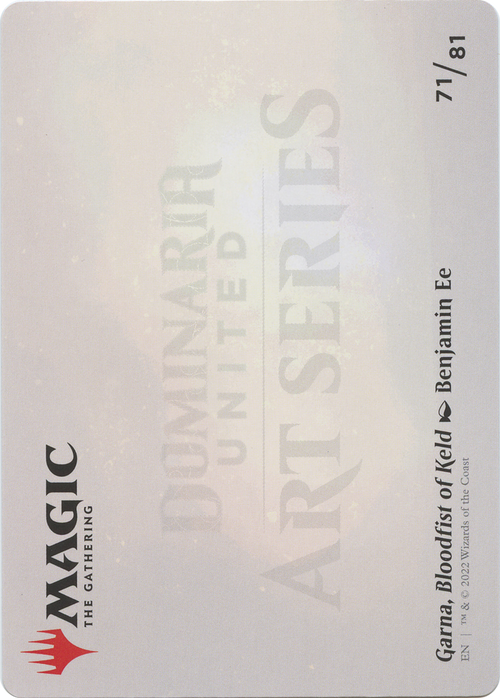Garna, Bloodfist of Keld // Garna, Bloodfist of Keld (ADMU-071) - Dominaria United Art Series (Borderless) Foil