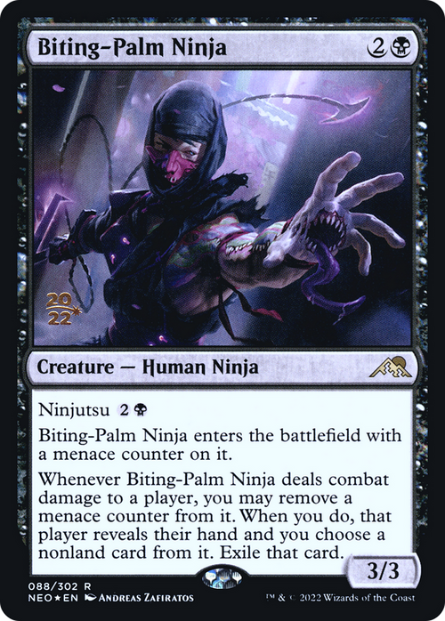 Biting-Palm Ninja (PRE-088) - Kamigawa: Neon Dynasty Promos Foil