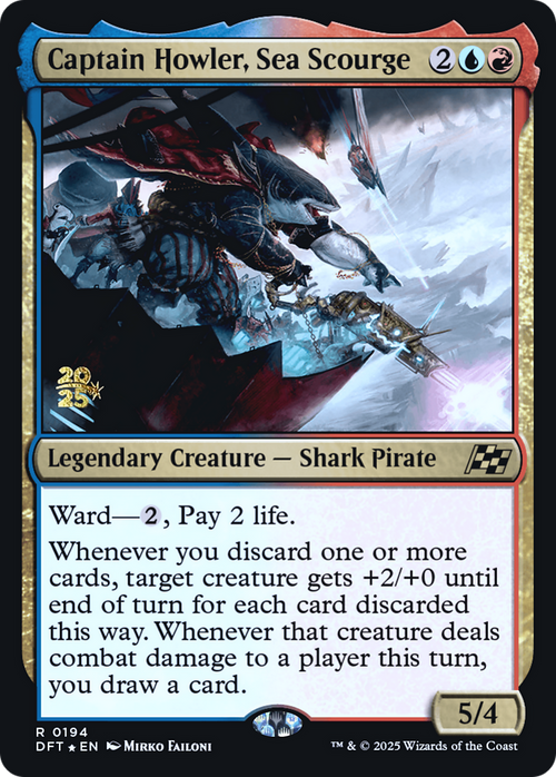 Captain Howler, Sea Scourge (PRE-194S) - Prerelease Cards Foil