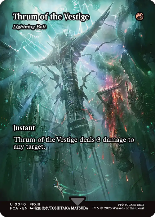 Thrum of the Vestige - Lightning Bolt (Showcase) (FCA-040) - FINAL FANTASY: Through the Ages / Thrum of the Vestige (Borderless) Foil