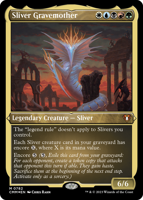 Sliver Gravemother (Display Commander) (Foil Etched) - Thick Stock (CMM-782) - Commander Masters Foil