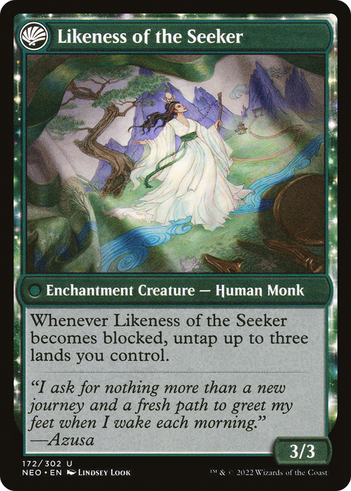 Azusa's Many Journeys (NEO-172) - Kamigawa: Neon Dynasty: (fandfc, enchantment) Foil