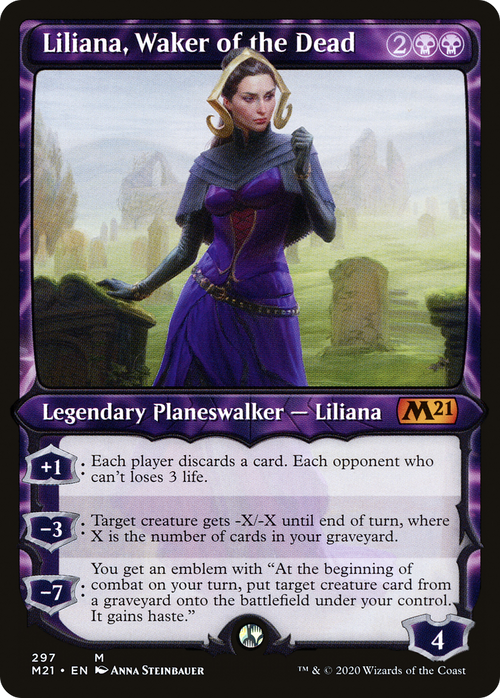 Liliana, Waker of the Dead (Showcase) (M21-297) - Core Set 2021: (Showcase) Foil