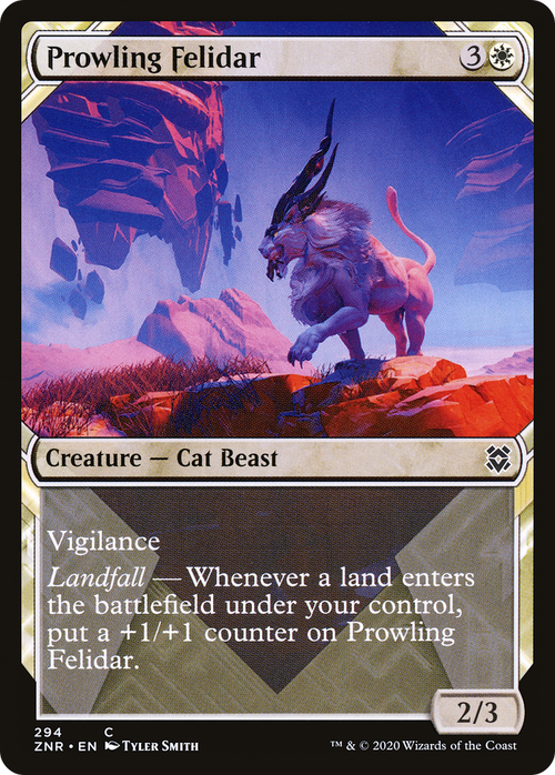 Prowling Felidar (Showcase) (ZNR-294) - Zendikar Rising: (Showcase)