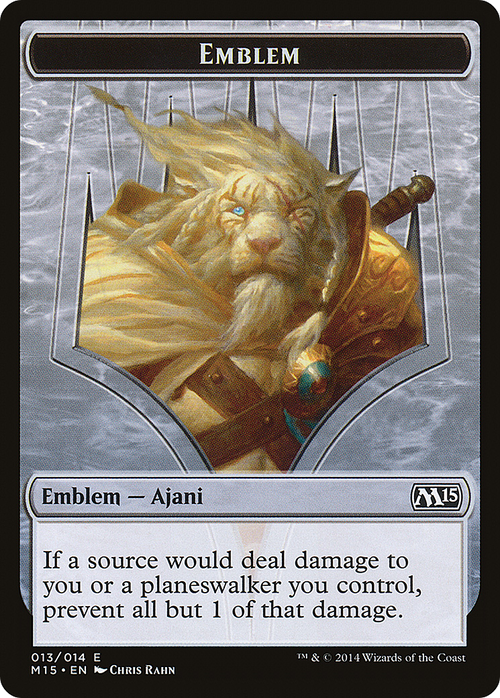 Emblem - Ajani Steadfast (M15-013) - Magic 2015 Tokens