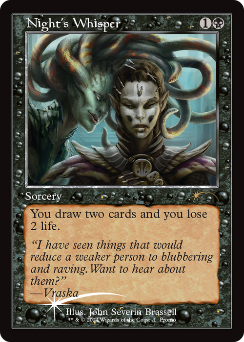 Night's Whisper (Retro Frame) (OHP-001) - Wizards Play Network 2024 Foil