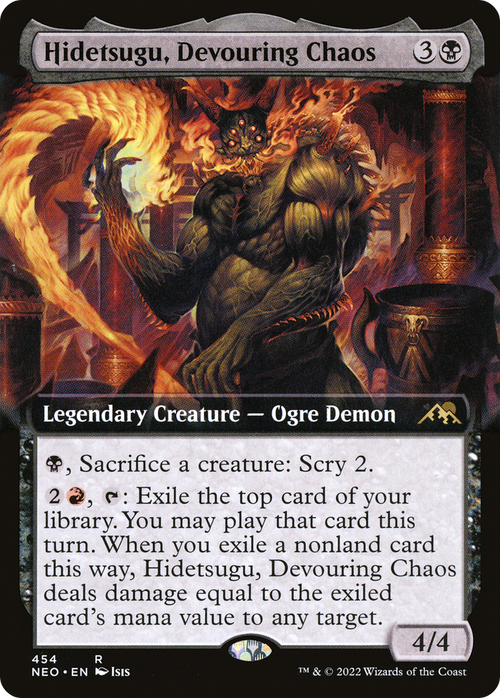 Hidetsugu, Devouring Chaos (Extended Art) (NEO-454) - Kamigawa: Neon Dynasty: (Extended Art)