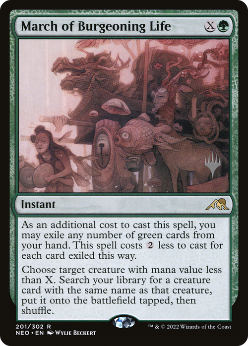 March of Burgeoning Life (PPNEO-201) - Kamigawa: Neon Dynasty Promos