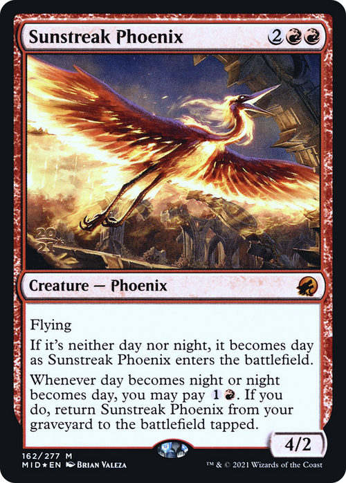 Sunstreak Phoenix (PRE-162S) - Innistrad: Midnight Hunt Promos Foil