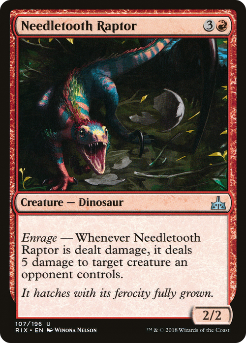 Needletooth Raptor (RIX-107) - Rivals of Ixalan