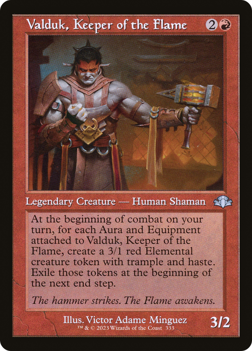 Valduk, Keeper of the Flame (Retro Frame) (DMR-333) - Dominaria Remastered