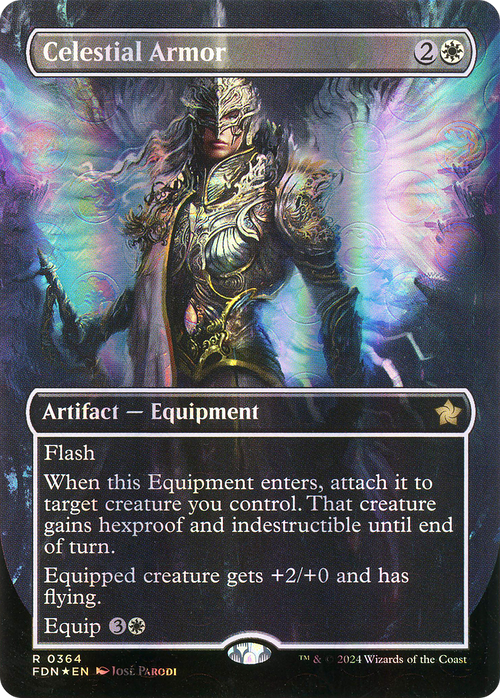Celestial Armor (Borderless) (Mana Foil) (FDN-364) - Foundations Foil