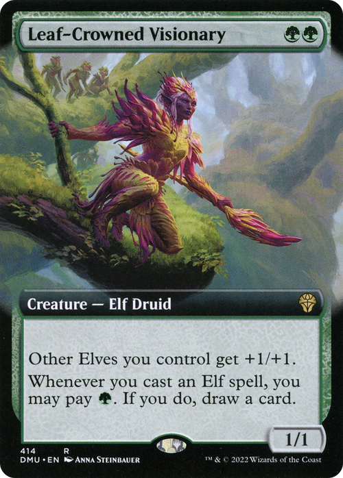 Leaf-Crowned Visionary (Extended Art) (DMU-414) - Dominaria United: (Extended Art)