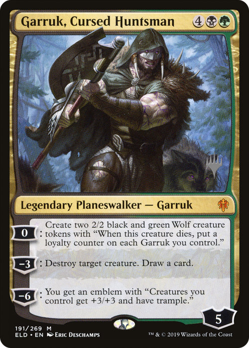 Garruk, Cursed Huntsman (PPELD-191) - Throne of Eldraine Promos