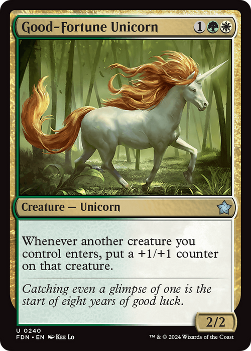 Good-Fortune Unicorn (FDN-240) - Foundations Foil
