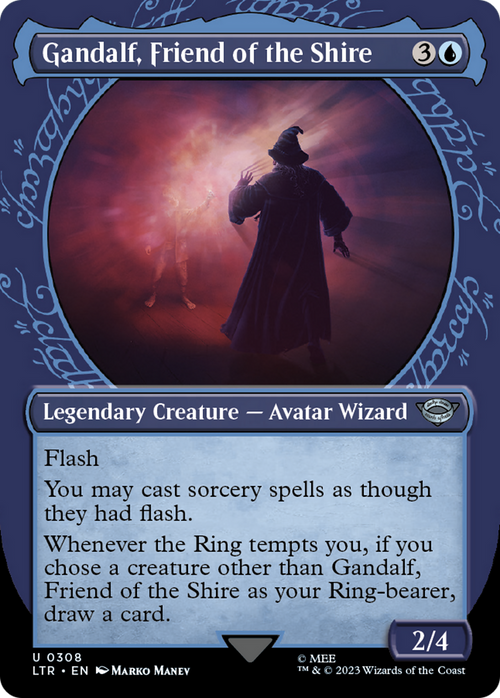 Gandalf, Friend of the Shire (Showcase) (LTR-308) - The Lord of the Rings: Tales of Middle-earth: (Showcase) (Borderless) Foil