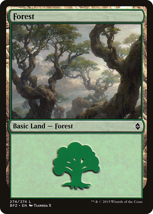 Forest (274) (BFZ-274) - Battle for Zendikar