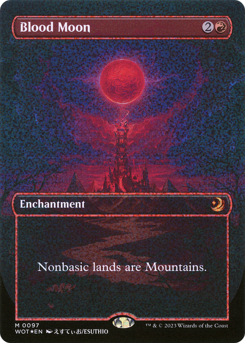 Blood Moon (Anime Borderless) (Confetti Foil) (WOT-097) - Wilds of Eldraine: Enchanting Tales Foil