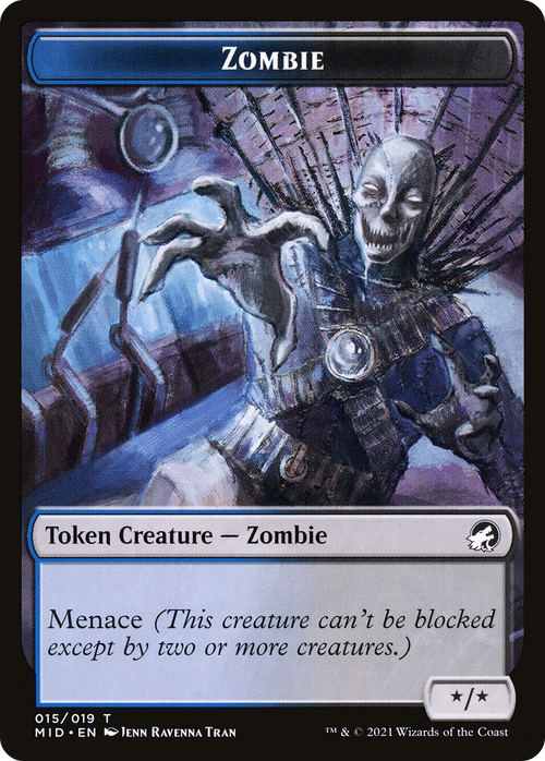 Zombie (TMID-015) - Innistrad: Midnight Hunt Tokens