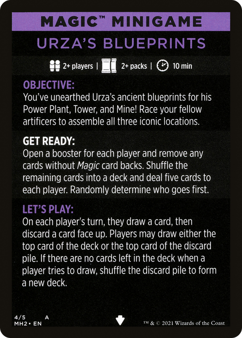 Urza's Blueprints (minigame) // Urza's Blueprints (cont'd) (MMH2-004) - Modern Horizons 2 Minigames