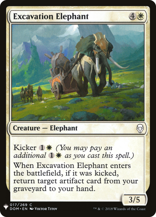 Excavation Elephant (LIST-DOM-17) - The List