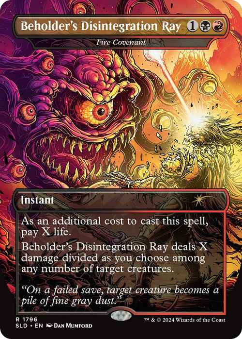 Beholder's Disintegration Ray - Fire Covenant (SLD-1796) - Secret Lair Drop / Beholder's Disintegration Ray (Borderless)