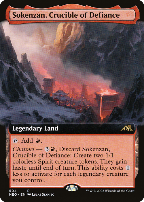 Sokenzan, Crucible of Defiance (Extended Art) (NEO-504) - Kamigawa: Neon Dynasty: (Extended Art) Foil