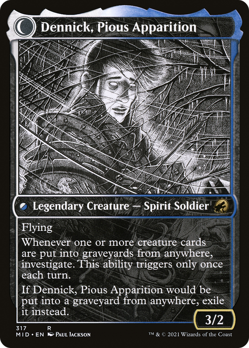 Dennick, Pious Apprentice (Showcase) (MID-317) - Innistrad: Midnight Hunt: (Showcase, Double Faced Transform) Foil