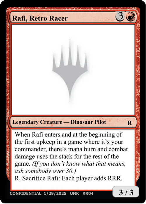 Rafi, Retro Racer (UNK-RR04E) - Un-Known Event Playtest Cards