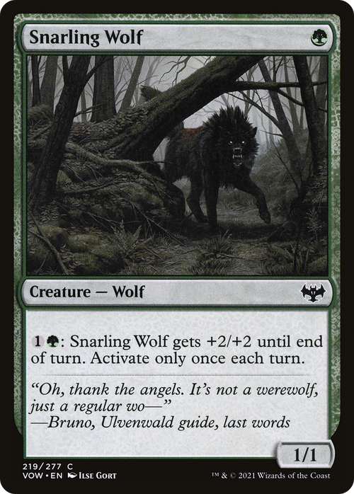 Snarling Wolf (VOW-219) - Innistrad: Crimson Vow Foil