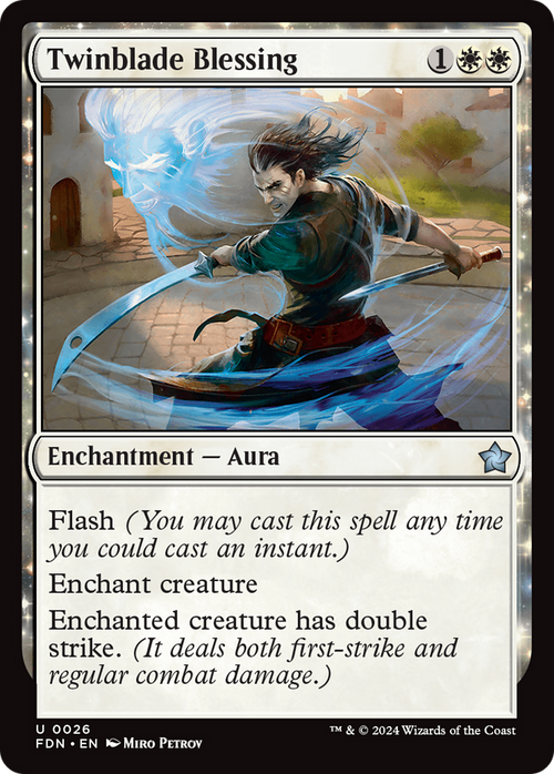 Twinblade Blessing (FDN-026) - Foundations: (enchantment) Foil
