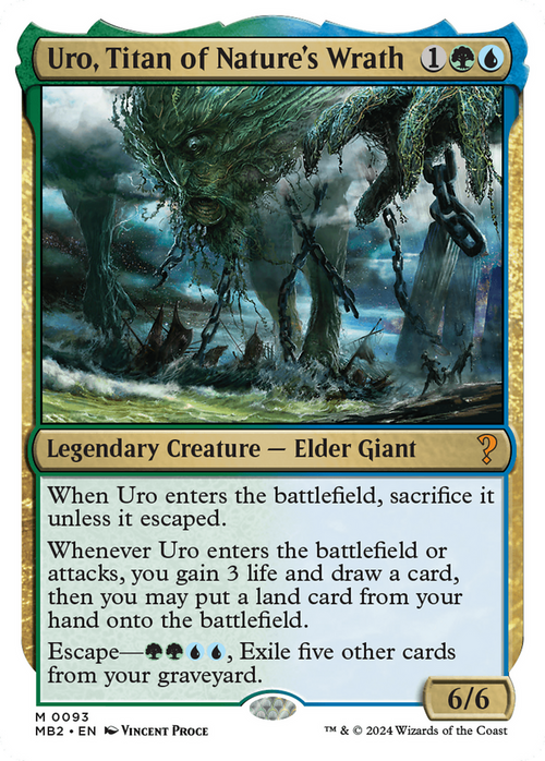 Uro, Titan of Nature's Wrath (White Border) (MB2-093) - Mystery Booster 2