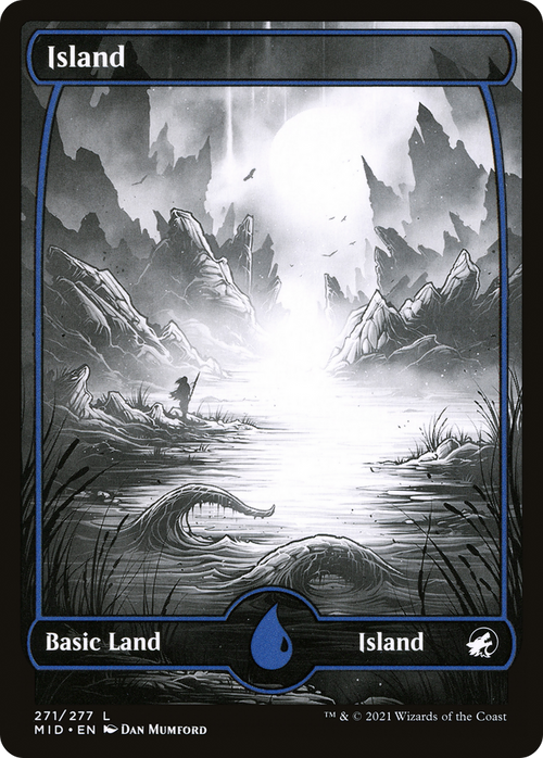 Island (271) (MID-271) - Innistrad: Midnight Hunt: (Full Art, Showcase) Foil