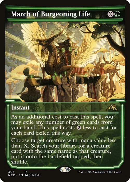 March of Burgeoning Life (Showcase) (NEO-393) - Kamigawa: Neon Dynasty: (Showcase)
