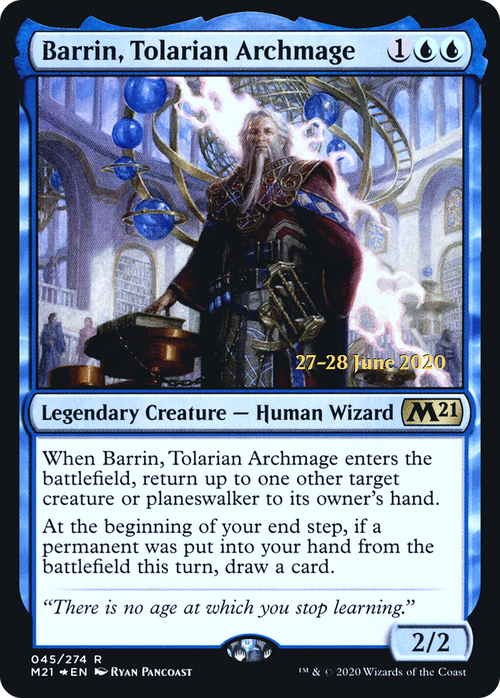 Barrin, Tolarian Archmage (PRE-45S) - Core Set 2021 Promos Foil