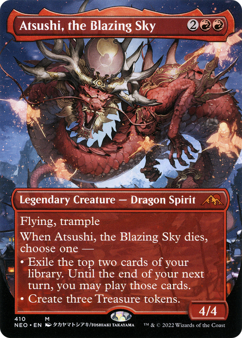 Atsushi, the Blazing Sky (Borderless) (NEO-410) - Kamigawa: Neon Dynasty