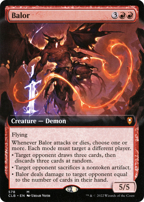 Balor (Extended Art) (CLB-578) - Commander Legends: Battle for Baldur's Gate: (Extended Art)