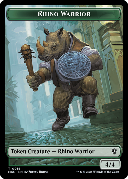 Rhino Warrior (TMKC-018) - Murders at Karlov Manor Commander Tokens Foil