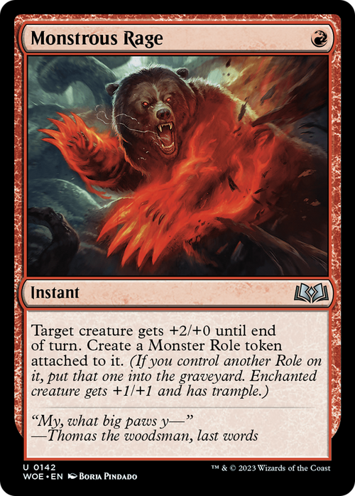 Monstrous Rage (WOE-142) - Wilds of Eldraine Foil