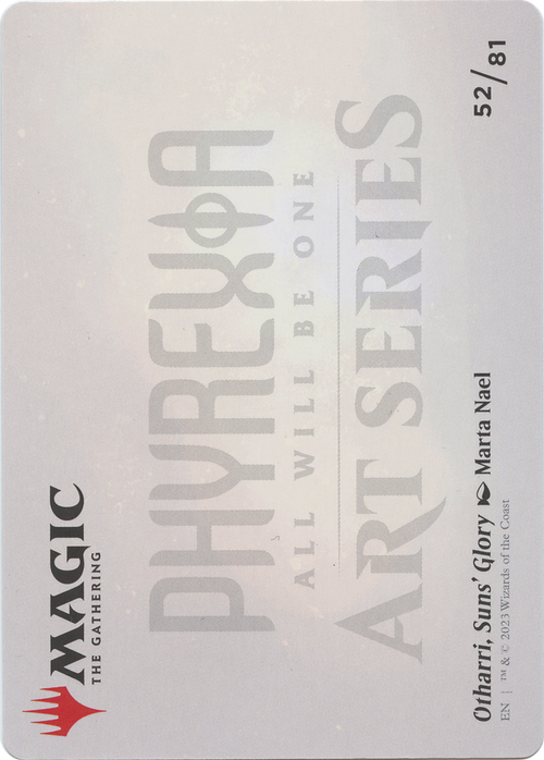 Otharri, Suns' Glory // Otharri, Suns' Glory (AONE-052) - Phyrexia: All Will Be One Art Series (Borderless) Foil