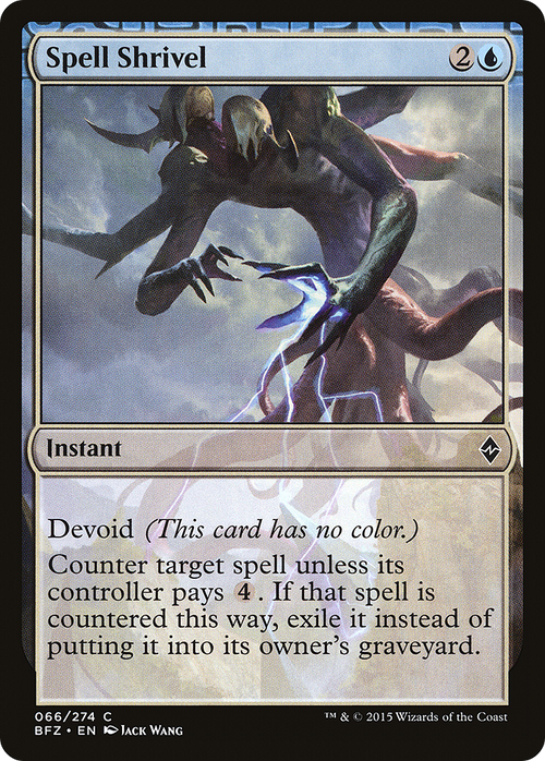 Spell Shrivel (BFZ-066) - Battle for Zendikar: (devoid)