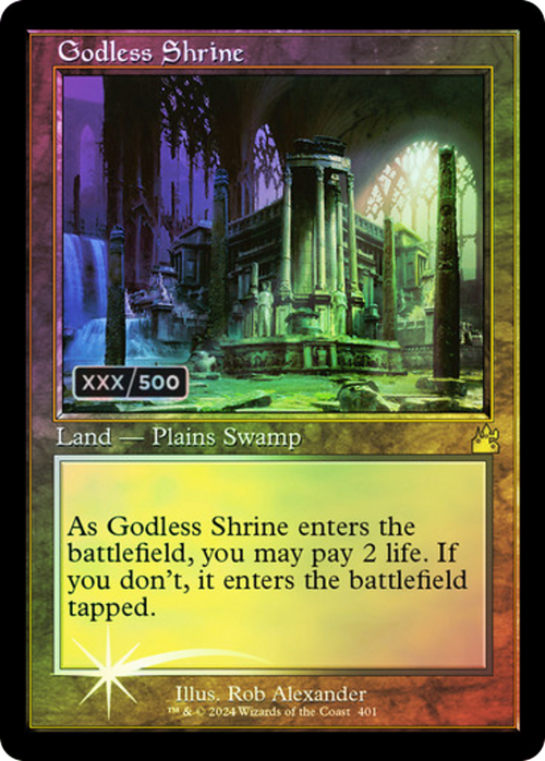 Godless Shrine (Retro Frame) (Serial Numbered) (RVR-401) - Ravnica Remastered Foil