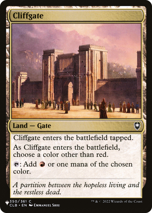 Cliffgate (LIST-350/361) - The List