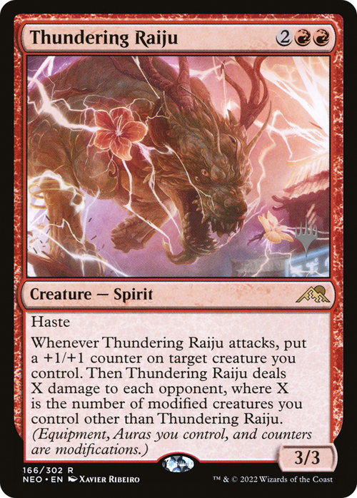Thundering Raiju (PPNEO-166) - Kamigawa: Neon Dynasty Promos