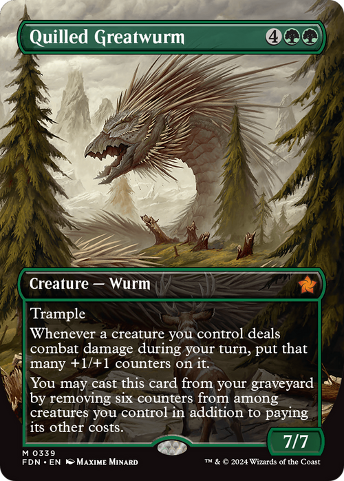 Quilled Greatwurm (Borderless) (FDN-339) - Foundations Foil