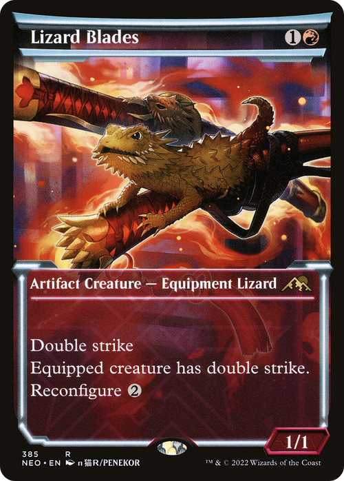 Lizard Blades (Showcase) (NEO-385) - Kamigawa: Neon Dynasty: (Showcase)