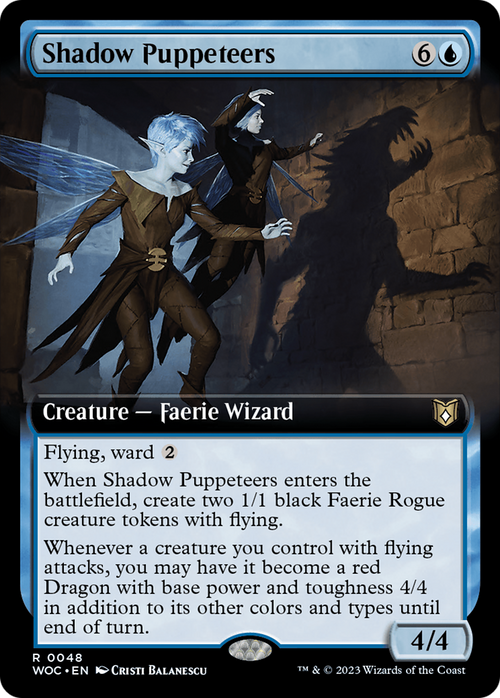Shadow Puppeteers (Extended Art) (WOC-048) - Wilds of Eldraine Commander: (Extended Art)