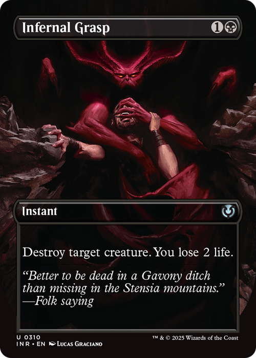 Infernal Grasp (Borderless) (INR-310) - Innistrad Remastered Foil